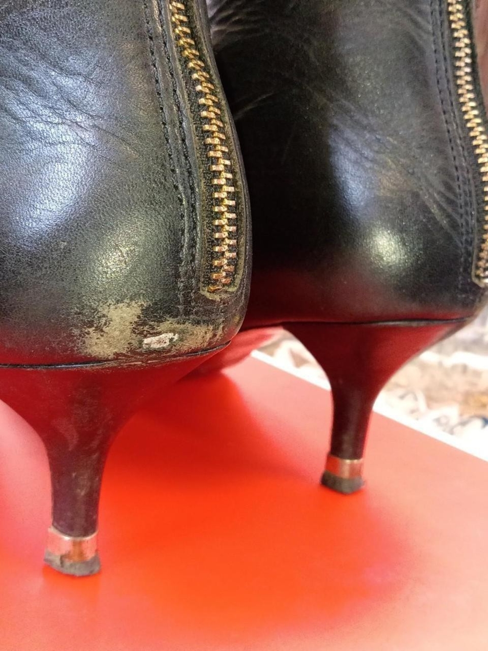Coach Black Leather Knee-High Pointed-Toe Boots - Picture 6 of 8
